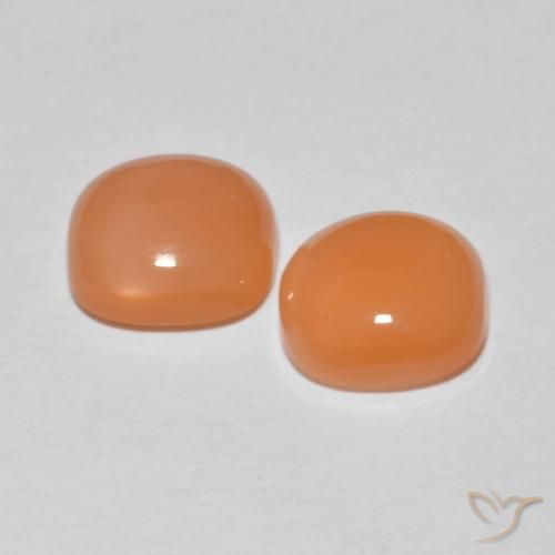 3.53 ct natürliche Helles rötliches Orange Mondstein-Edelsteine, Kissen, Lichtdurchlässig