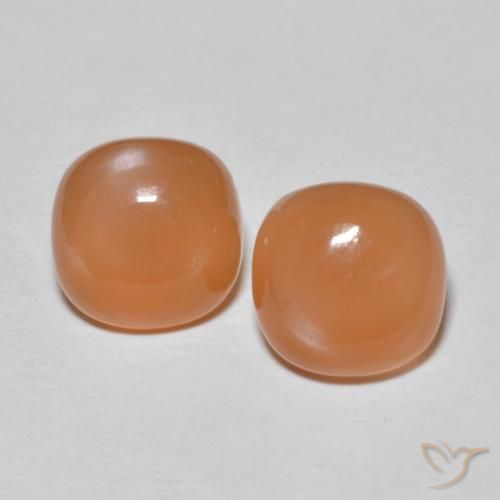 3.69ctw Natürlicher hellorange Mondstein, Kissen, Lichtdurchlässig