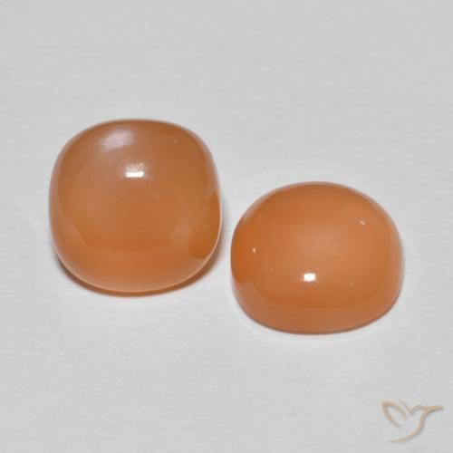 3.69 ct natürliche hellorange Mondstein-Edelsteine, Kissen, Lichtdurchlässig