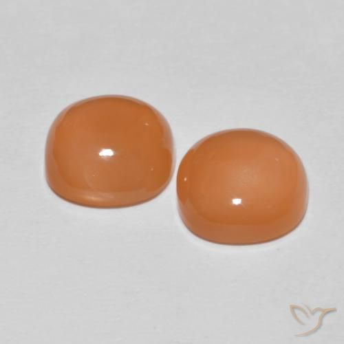 3.69 ct natürliche hellorange Mondstein-Edelsteine, Kissen, Lichtdurchlässig