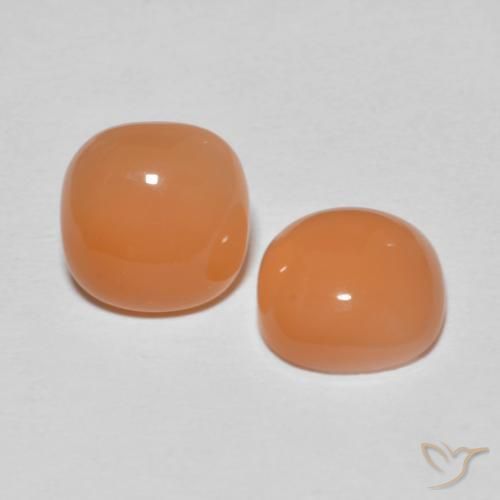 3.52 ct natürliche Helles rötliches Orange Mondstein-Edelsteine, Kissen, Lichtdurchlässig