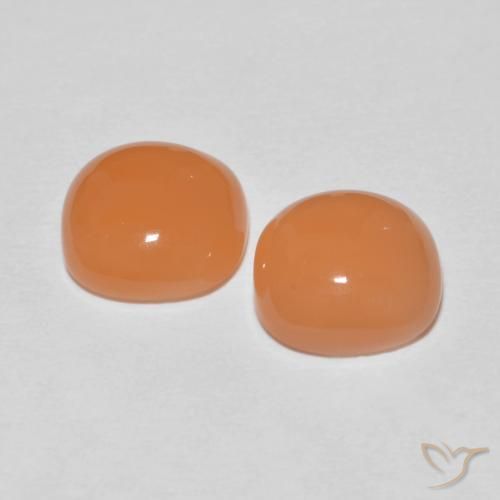 3.52 ct natürliche Helles rötliches Orange Mondstein-Edelsteine, Kissen, Lichtdurchlässig