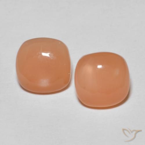 2.48ctw Natürlicher Mittelorange Mondstein, Kissen, Lichtdurchlässig