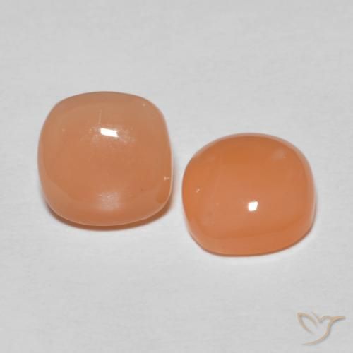 2.48 ct natürliche Mittelorange Mondstein-Edelsteine, Kissen, Lichtdurchlässig