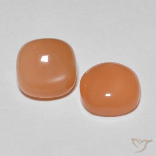 4.07 ct natürliche hellorange Mondstein-Edelsteine, Kissen, Lichtdurchlässig