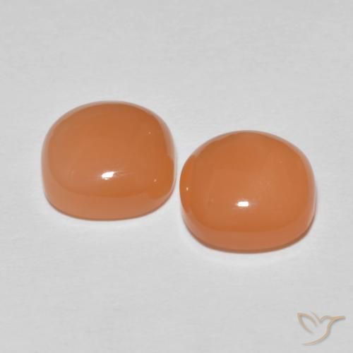 4.07 ct natürliche hellorange Mondstein-Edelsteine, Kissen, Lichtdurchlässig