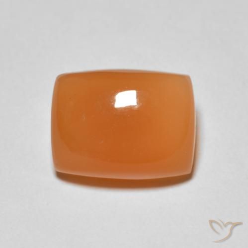 2.53ct Natürlicher Warme Aprikosenorange Mondstein, Kissen, Lichtundurchlässig