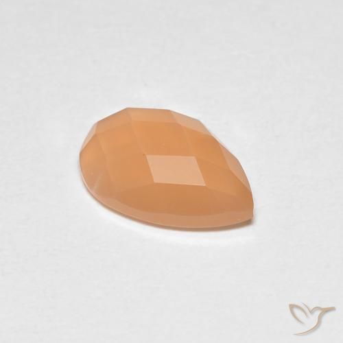 1.10ct Natürlicher Warme Aprikosenorange Mondstein, Birnenform, Transparent