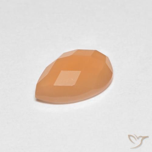 9,17 ctw natürlicher Warme Aprikosenorange Mondstein, Birnenform, Transparent