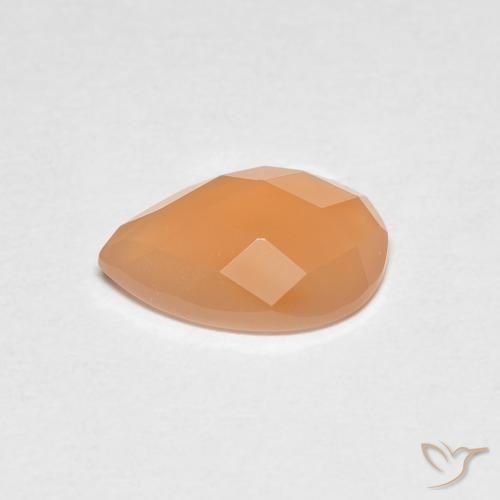 9,17 ctw natürlicher Warme Aprikosenorange Mondstein, Birnenform, Transparent