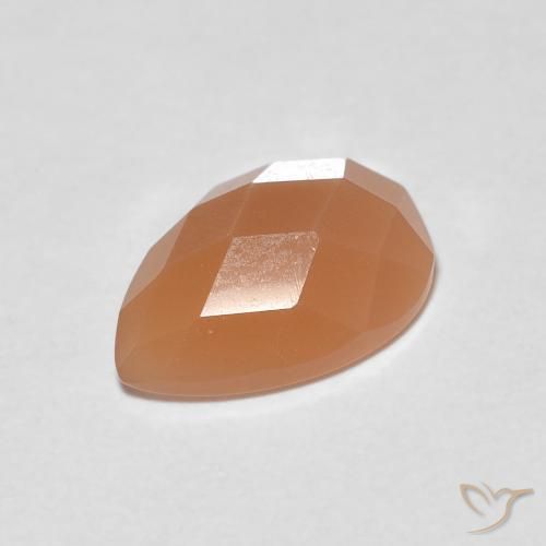 9,17 ctw natürlicher Warme Aprikosenorange Mondstein, Birnenform, Transparent