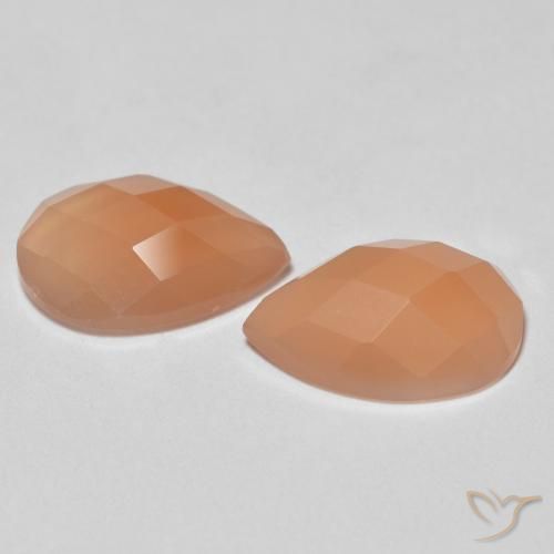 2.01 ct natürliche Cantaloupe-Orange Mondstein-Edelsteine, Birnenform, Transparent