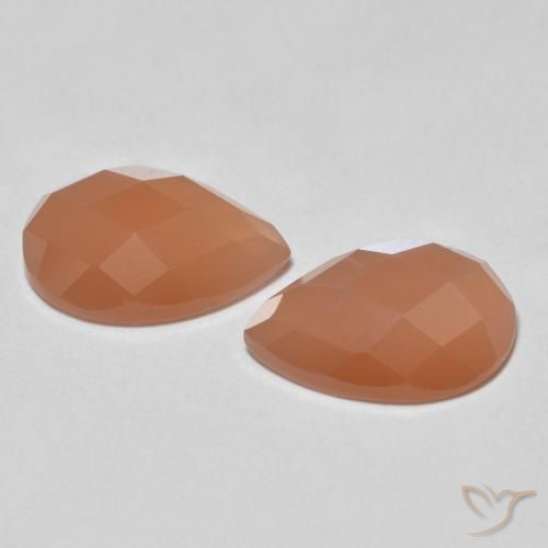 2.08 ct natürliche bräunlicher Pfirsich Mondstein-Edelsteine, Birnenform, Transparent