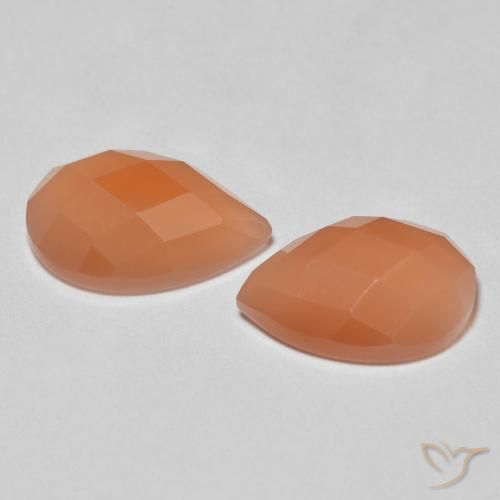 2.08 ct natürliche hellorange Mondstein-Edelsteine, Birnenform, Transparent
