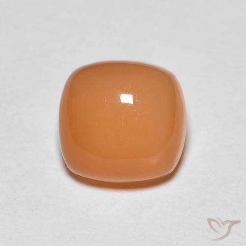 1.47ct Natürlicher Mittelorange Mondstein, Kissen, Lichtdurchlässig
