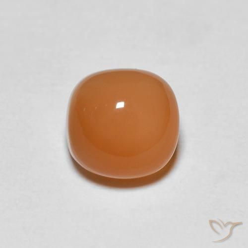 1.29ct Natürlicher Warme Aprikosenorange Mondstein, Kissen, Lichtdurchlässig