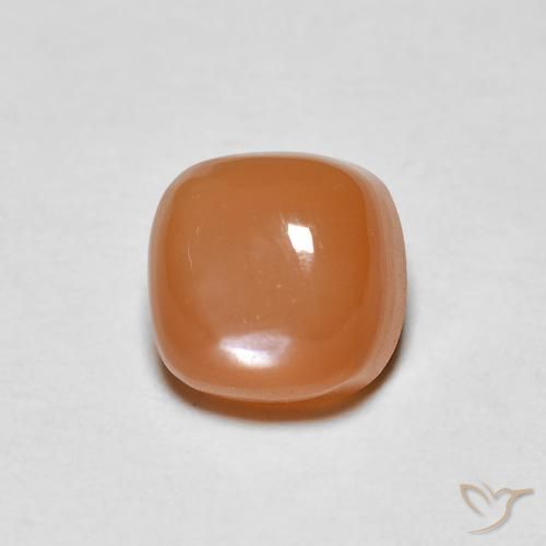 1.23ct Natürlicher Helles rötliches Orange Mondstein, Kissen, Lichtdurchlässig
