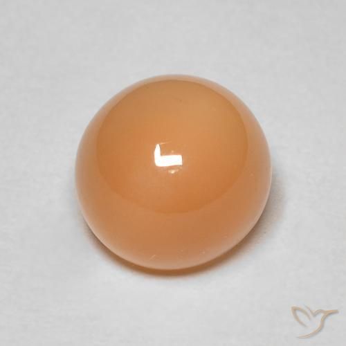 1.92ct Natürlicher Cantaloupe-Orange Mondstein, Runden, Lichtdurchlässig