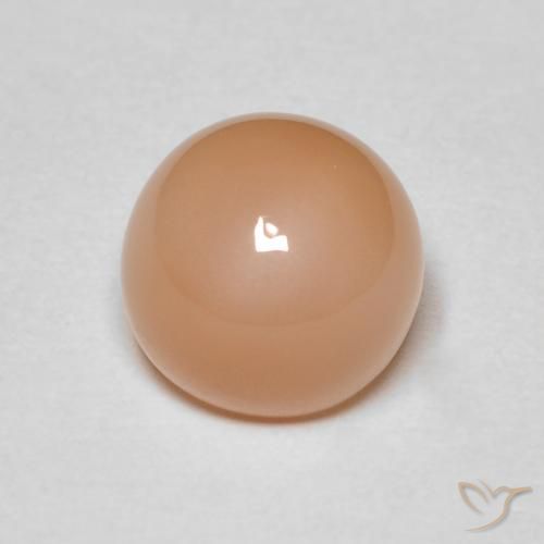 2.04ct Natürlicher Medium Light-Orange Mondstein, Runden, Lichtundurchlässig