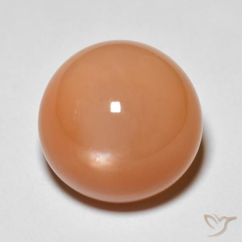11.97ct Natürlicher Pfirsich-orange Mondstein, Runden, Lichtundurchlässig