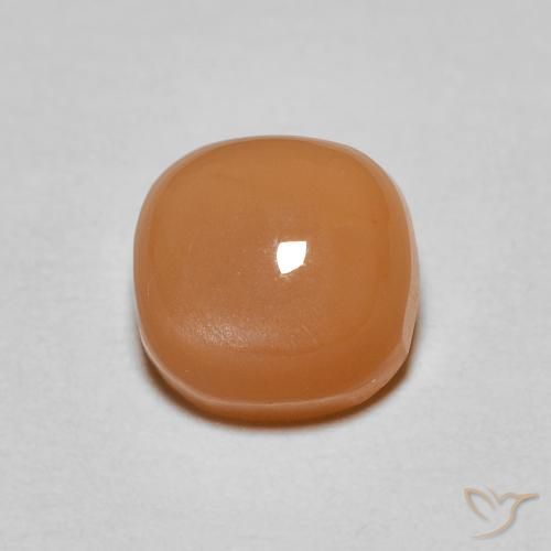 1.13ct Natürlicher Warme Aprikosenorange Mondstein, Kissen, Lichtdurchlässig