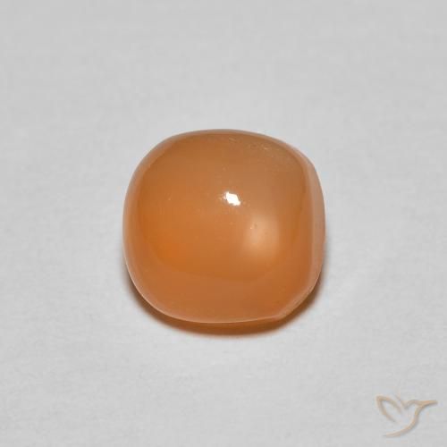 1.18ct Natürlicher Warme Aprikosenorange Mondstein, Kissen, Lichtdurchlässig