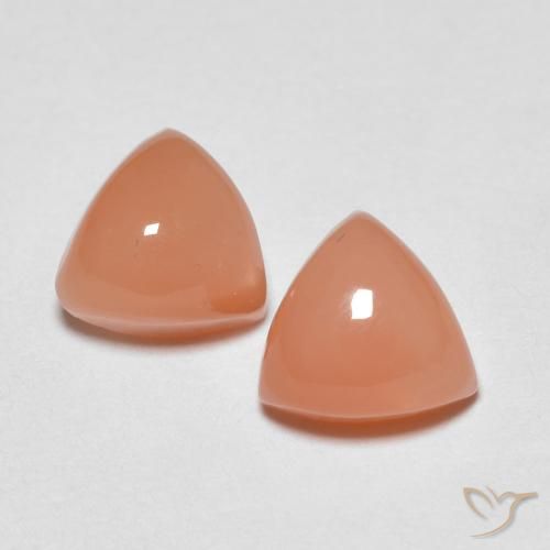 1.98ctw Natürlicher Mittelorange Mondstein, Trillion, Lichtdurchlässig