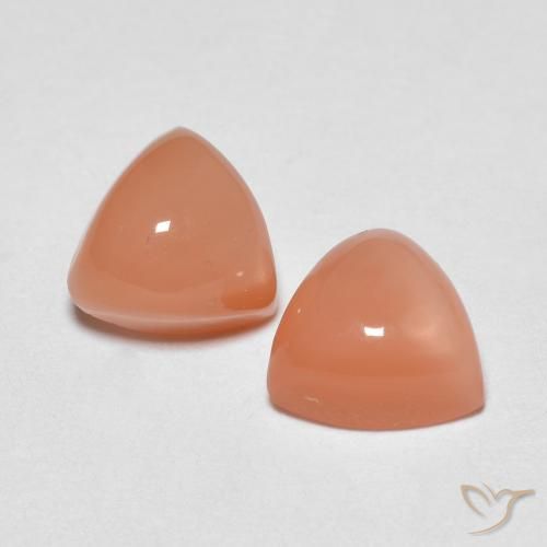 1.98 ct natürliche Mittelorange Mondstein-Edelsteine, Trillion, Lichtdurchlässig
