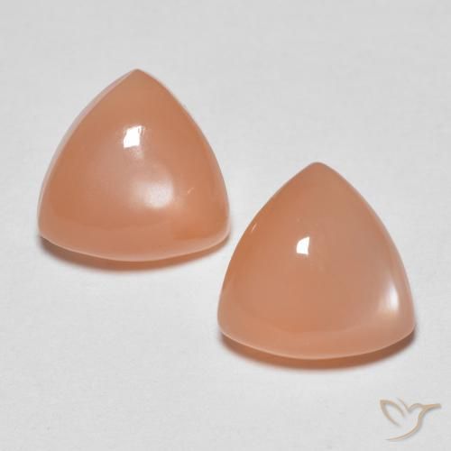 3.24ctw Natürlicher Mittelorange Mondstein, Trillion, Transparent