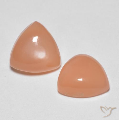3.24 ct natürliche Mittelorange Mondstein-Edelsteine, Trillion, Transparent