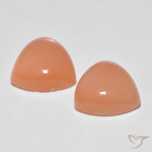 3.24 ct natürliche Mittelorange Mondstein-Edelsteine, Trillion, Transparent
