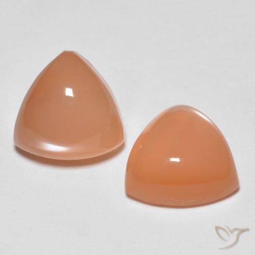 4.09 ct natürliche Cantaloupe-Orange Mondstein-Edelsteine, Trillion, Transparent