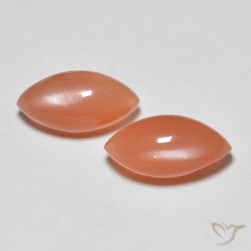 3.23ctw Natürlicher Mittelorange Mondstein, Marquise, Lichtdurchlässig