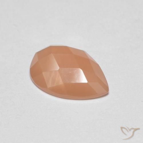 0.97ct Natürlicher hellorange Mondstein, Birnenform, Transparent