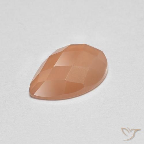 9,17 ctw natürlicher hellorange Mondstein, Birnenform, Transparent