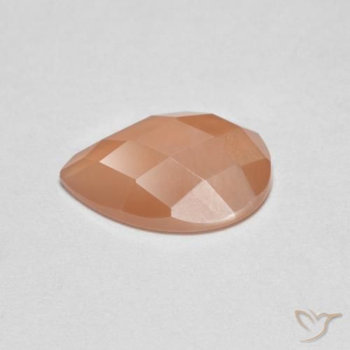 9,17 ctw natürlicher hellorange Mondstein, Birnenform, Transparent