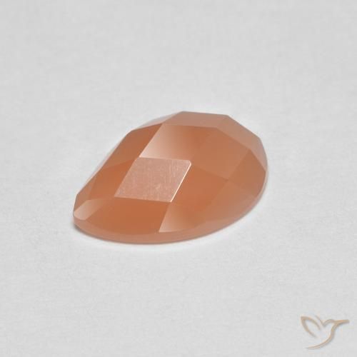 0.94ct Natürlicher Cantaloupe-Orange Mondstein, Birnenform, Transparent