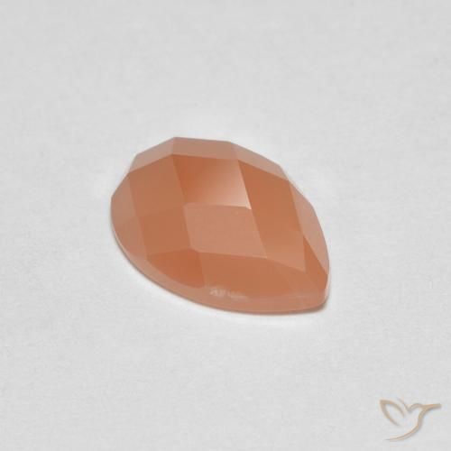 9,17 ctw natürlicher Cantaloupe-Orange Mondstein, Birnenform, Transparent