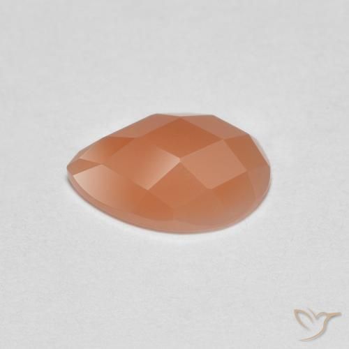 9,17 ctw natürlicher Cantaloupe-Orange Mondstein, Birnenform, Transparent