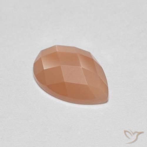 1.08ct Natürlicher Cantaloupe-Orange Mondstein, Birnenform, Transparent