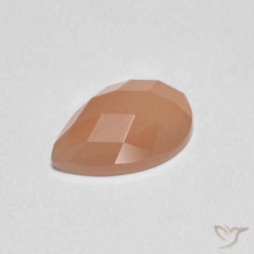 9,17 ctw natürlicher Cantaloupe-Orange Mondstein, Birnenform, Transparent