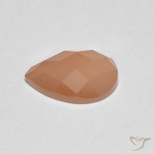 9,17 ctw natürlicher Cantaloupe-Orange Mondstein, Birnenform, Transparent