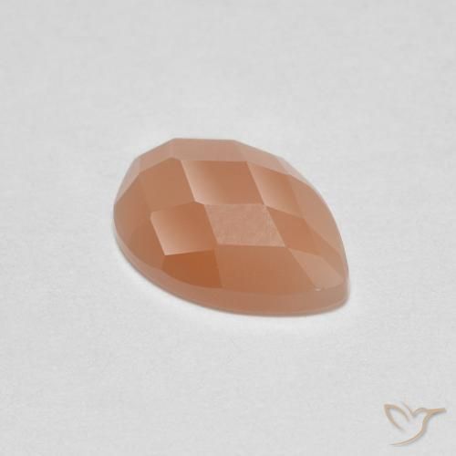 1.03ct Natürlicher Pfirsich-orange Mondstein, Birnenform, Transparent