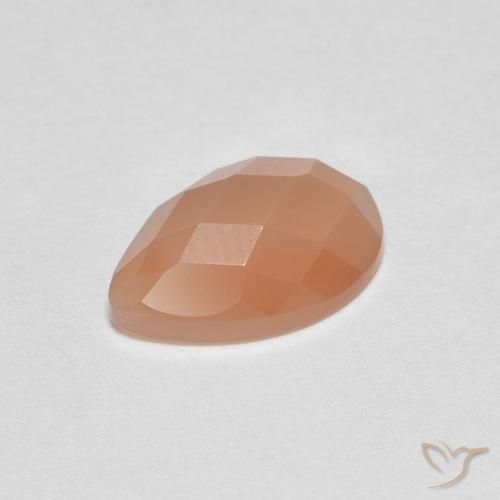 9,17 ctw natürlicher Pfirsich-orange Mondstein, Birnenform, Transparent