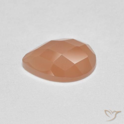 9,17 ctw natürlicher Pfirsich-orange Mondstein, Birnenform, Transparent