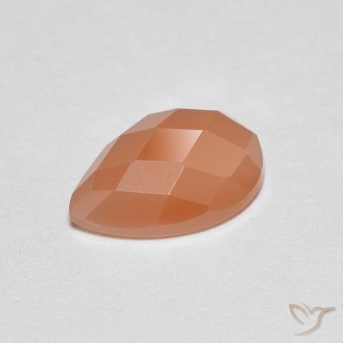 9,17 ctw natürlicher Mittelorange Mondstein, Birnenform, Transparent