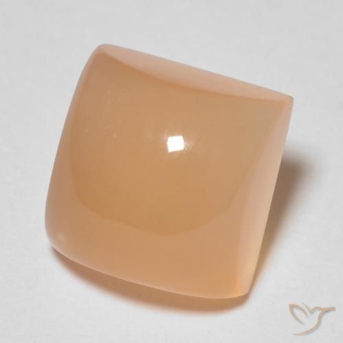 9,17 ctw natürlicher Pfirsich-orange Mondstein, Quadrat, Transparent