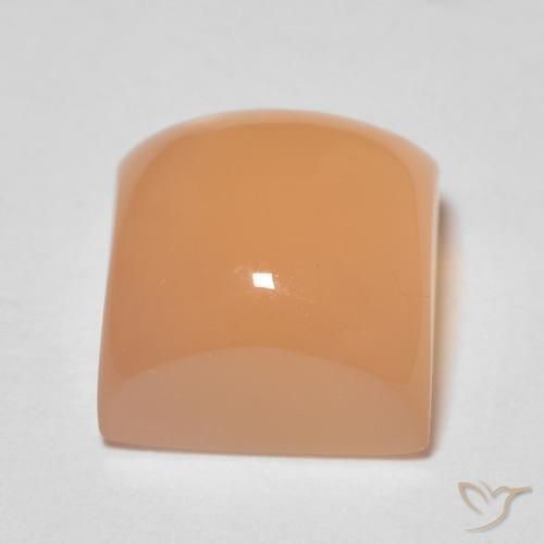 9,17 ctw natürlicher Pfirsich-orange Mondstein, Quadrat, Transparent