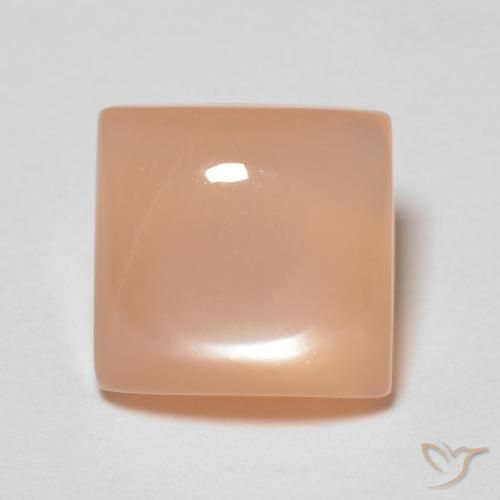 1.66ct Natürlicher Pfirsich-orange Mondstein, Quadrat, Transparent