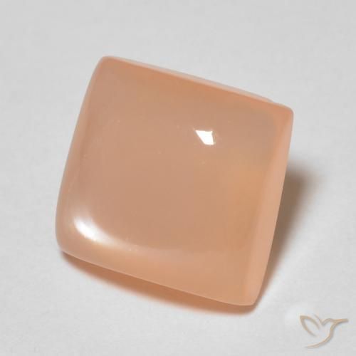 9,17 ctw natürlicher Pfirsich-orange Mondstein, Quadrat, Transparent
